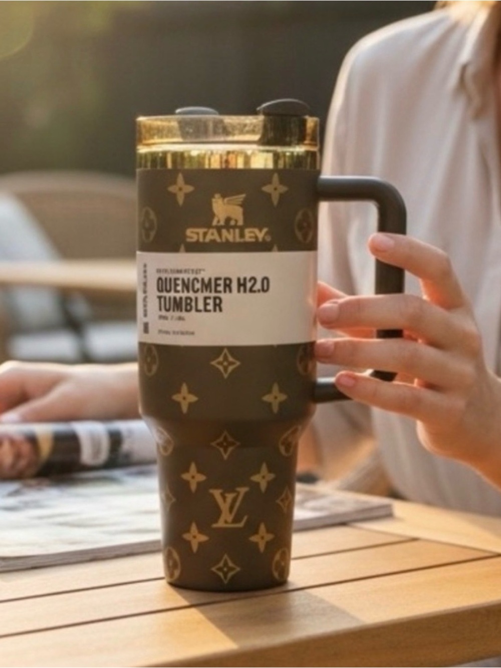 Stanley Chocolate Brown Gold 40 OZ Quencher Tumbler NEW IN BOX - Picture 2 of 5